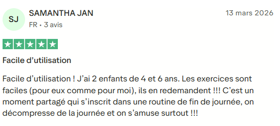 Avis 5 étoiles box routines sportives ludiques sans écran enfants