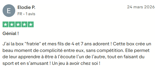 Avis 5 étoiles box routines sportives ludiques sans écran enfants
