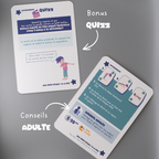 Carte quizz enfant Tribu Minute’Mouv avec conseils parent activité physique sans écran 6-7-8 ans pour apprendre en bougeant en famille