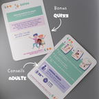 Carte quizz enfant Tribu Minute’Mouv avec conseils parent activité physique sans écran 2-8 ans pour apprendre en bougeant en famille