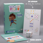 Box Tribu Minute’Mouv 2-3 ans : jeu sans écran avec cartes de routines sportives enfant, dé ludique et guide parent pour activité physique en famille