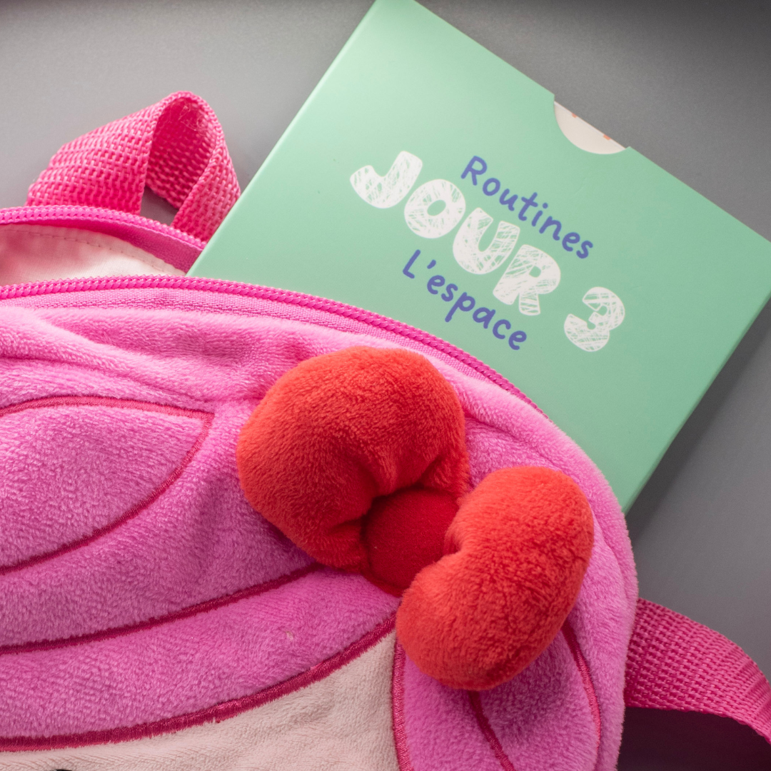 Carte routine sportive enfant Tribu Minute’Mouv dans un sac à dos, activité physique sans écran 2-8 ans à emporter partout