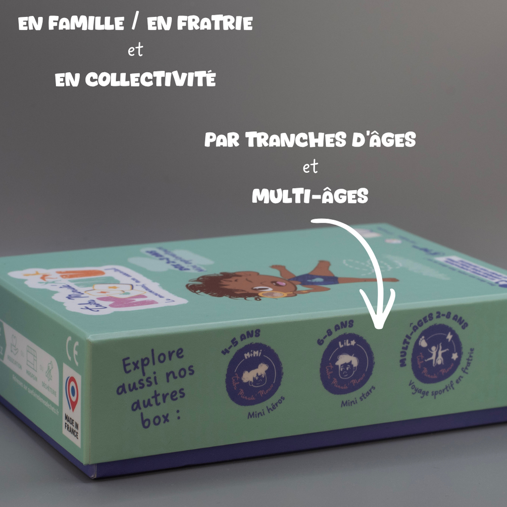 Jeu enfant sans écran en famille ou collectivité avec routines adaptées par âge et multi-âges Tribu Minute’Mouv sport enfant