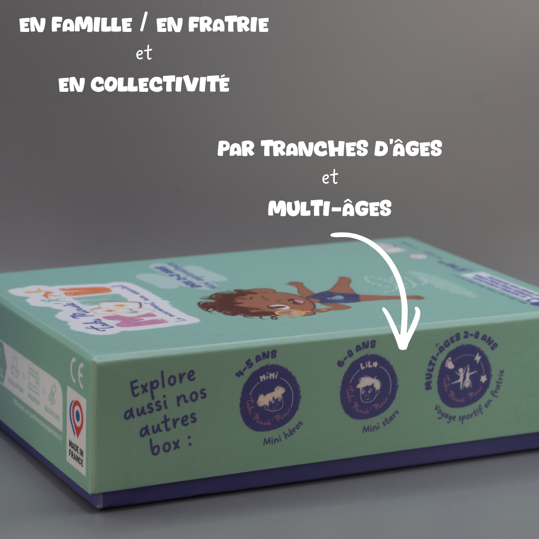 Jeu enfant sans écran en famille ou collectivité avec routines adaptées par âge et multi-âges Tribu Minute’Mouv sport enfant
