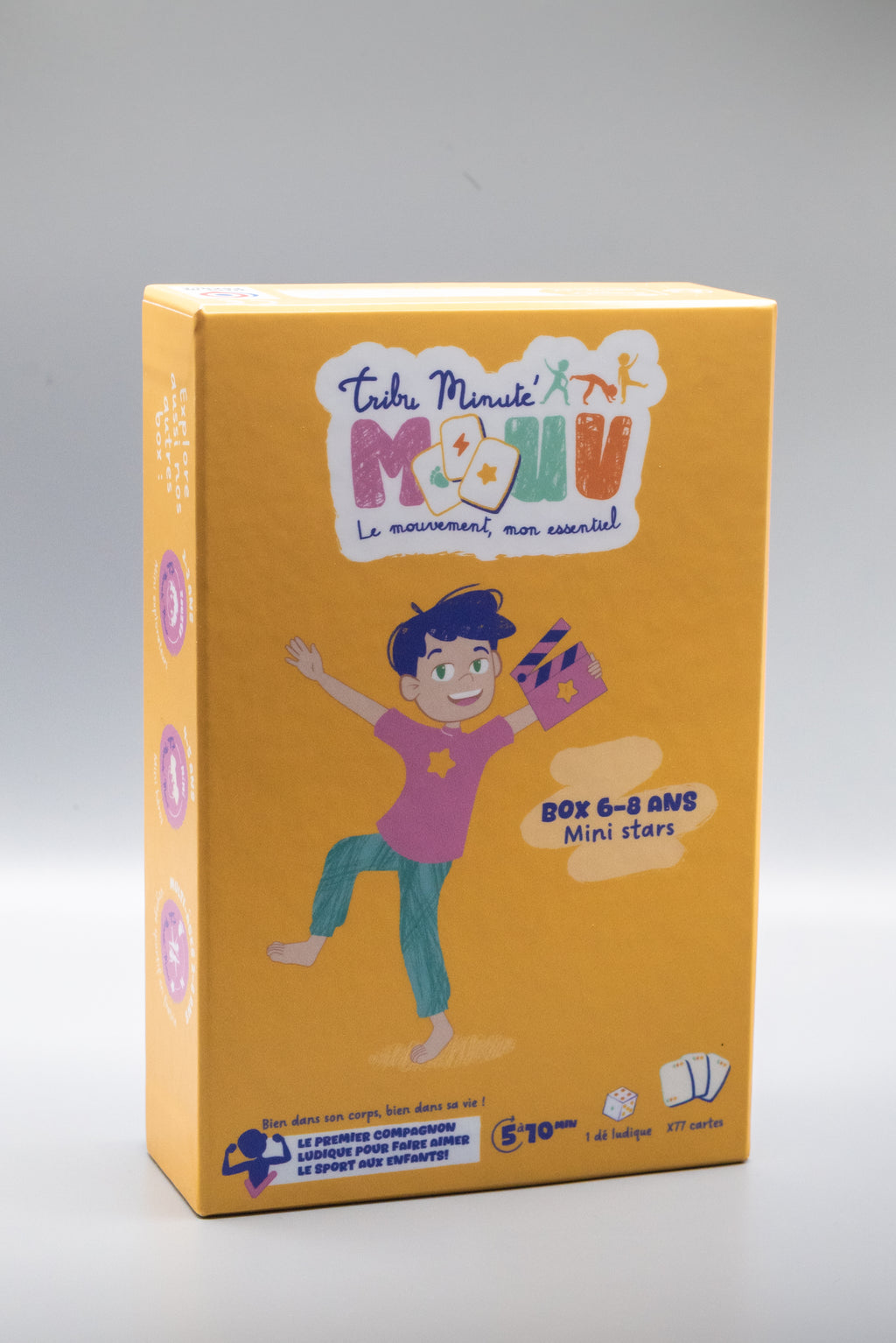 Box Tribu Minute’Mouv 6-7-8 ans jeu sans écran avec routines sportives enfants pour activité physique ludique en famille