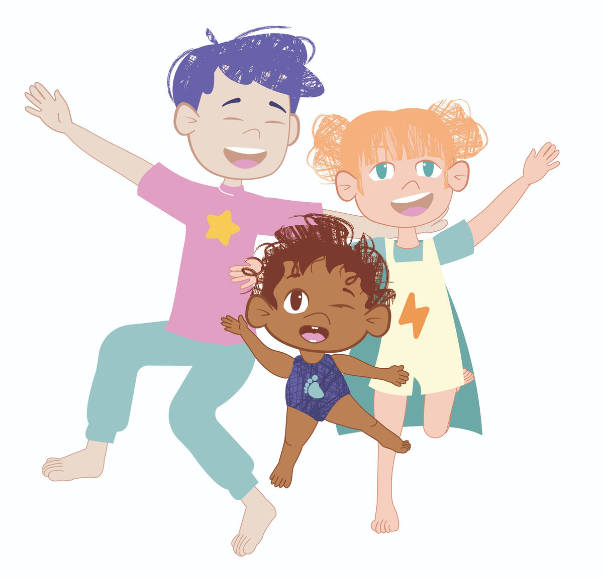personnages mascottes Tribu Minute’Mouv univers activité physique ludique enfants